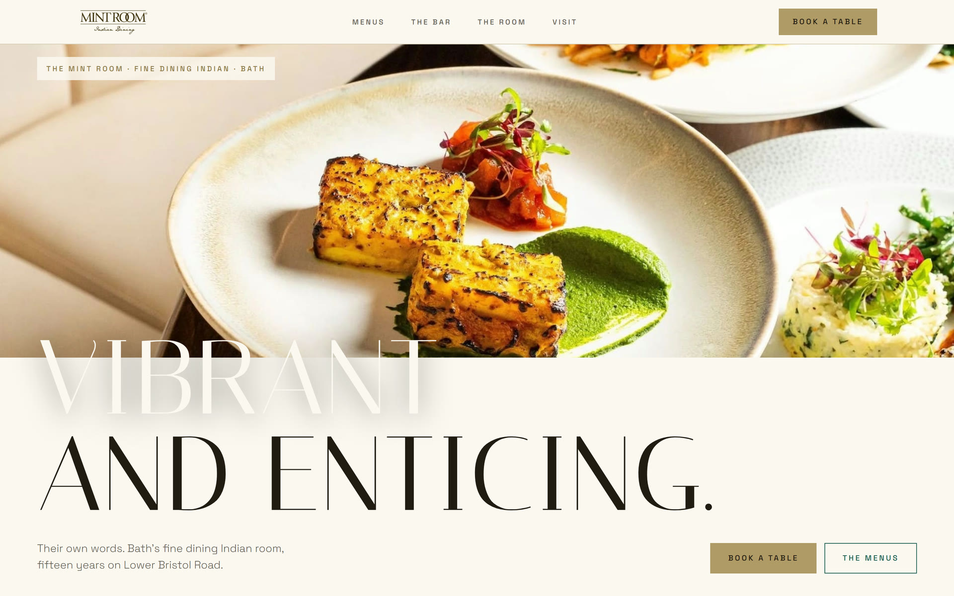The Mint Room, the homepage
