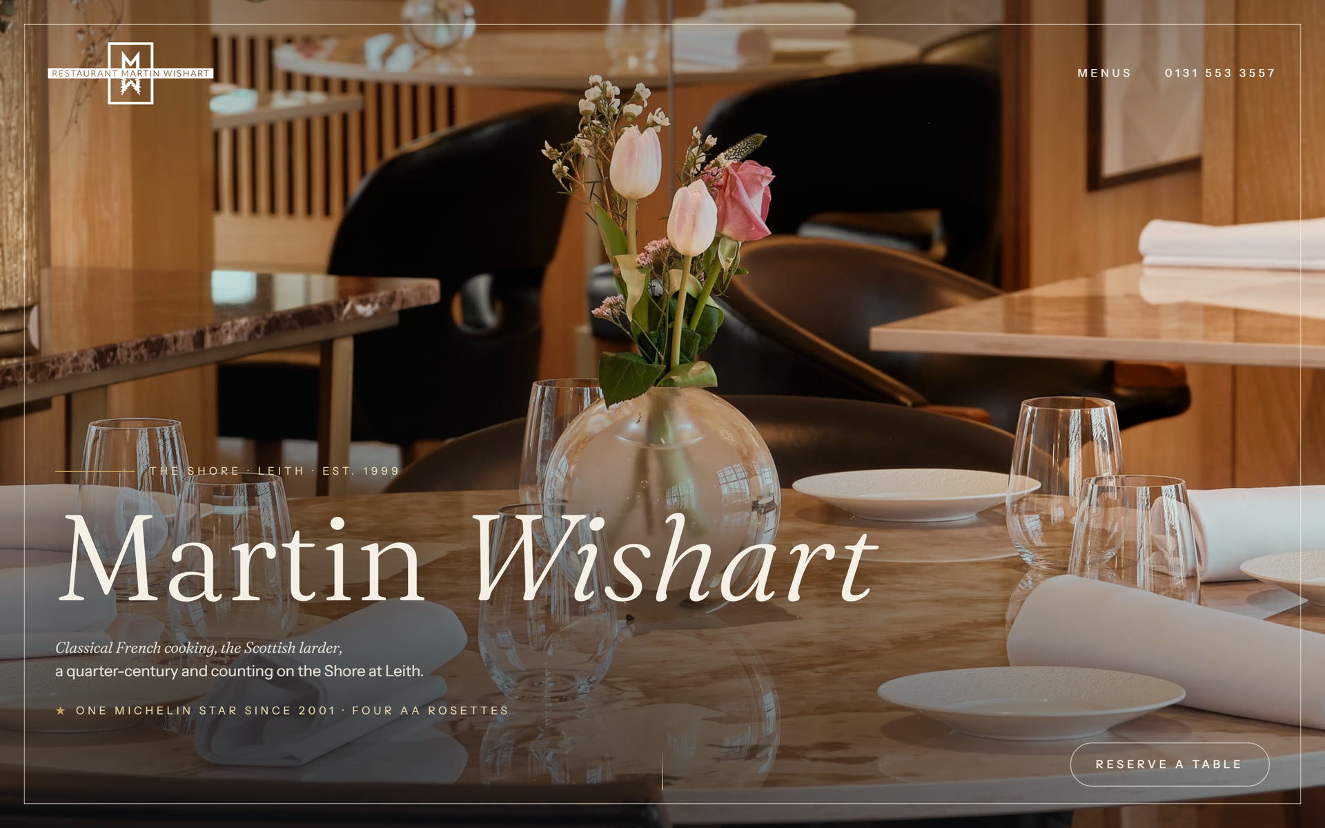 Restaurant Martin Wishart, the homepage